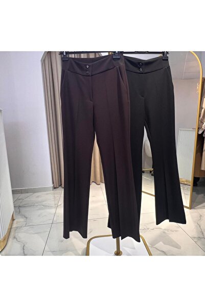 Yusuf Özdemir Kadın Krep İspanyol Siyah Pantolon