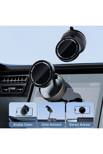 Nettech NT-CHC34 360° Dönebilen Vakumlu Çok Amaçlı Manyetik Araç Telefonu Tutucu