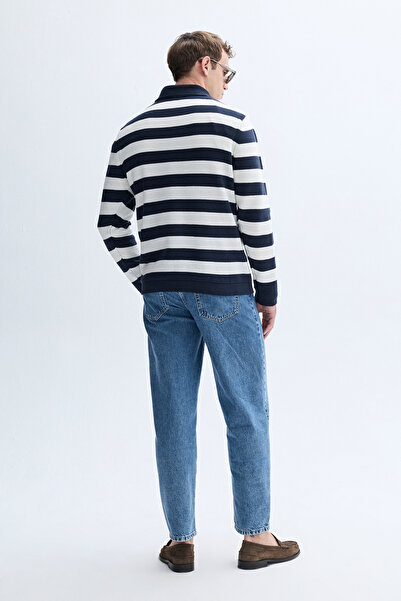 Mudo Color Blocked Polo Neck Knitwear Sweater
