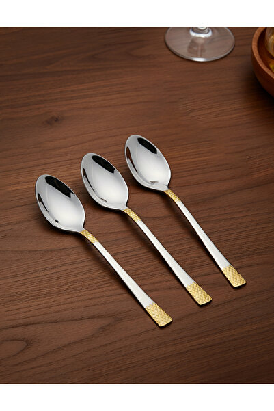 Bisbell 3-Piece Gold & Silver Stainless Steel Tea Spoon Set - Elegant Luxury Cutlery,BB3799