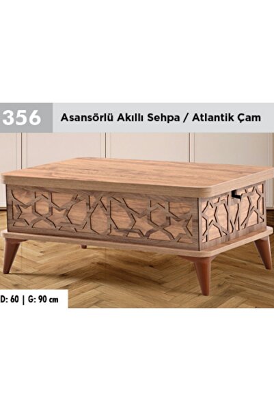 Niva Baza Akıllı sehpa Masa olabilen sehpa Asansörlü sehpa Atlantik çam 356