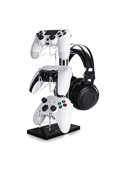 PadForce Suport pentru controler compatibil cu Xbox, PS5, PS4, Switch, căști, organizator de cablu - Negru