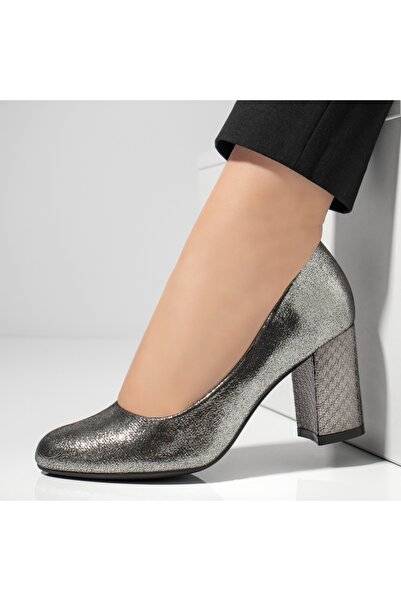 Modlet.ro Pantofi cu toc gri pentru femei MOD02830