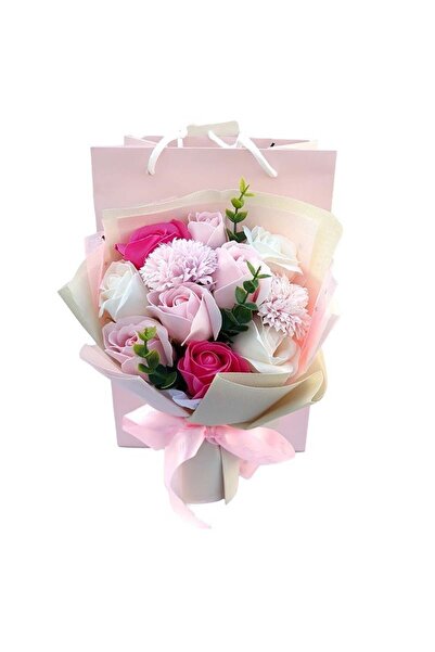 velve Buchet floral Tweety, cu trandafiri din sapun, dalie si plante artizana...