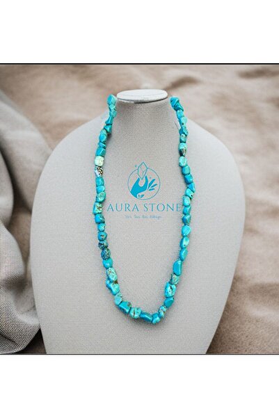 AURA STONE قلادة من الحجر الطبيعي الفيروزي من أوراستون