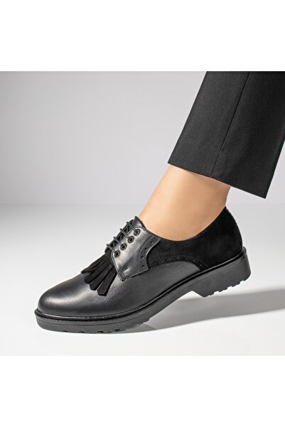 Modlet.ro Women's black casual shoes made of leather MOD06412