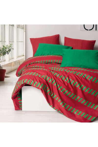 Cozy Home Christmas bedding cotton ranforce, Holly - Green
