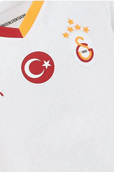 Galatasaray Orijinal Lisanslı 24-25 Beyaz 5 Yıldızlı Lazer Aslan Baskılı Çocuk Forma Set Hed