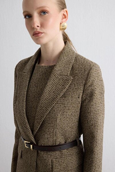 Gusto Beli Belted Wool Coat - Brown