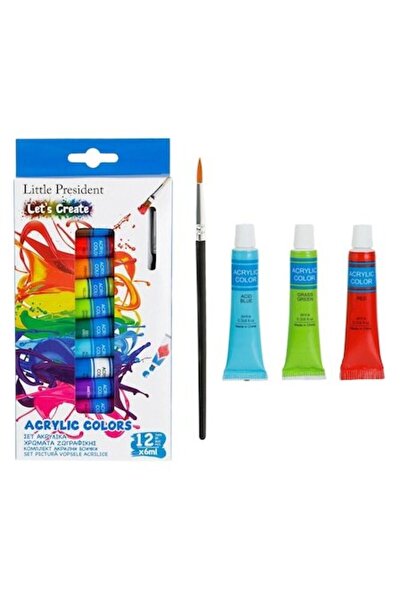 SHOPIENS Set 12 culori acrilice 6 ml, gata de utilizare, solubile în apă, multicolore