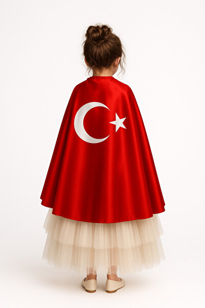 Parti Kırtasiye Kırmızı Türk Bayrağı Ay Yıldızlı Temalı Pelerin 135*75 cm 23 ...