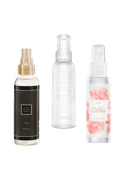 AVON Set 3 Body Sprays, - Little Black Dress 100 ml, Pur Blanca 100 ml, Celebre 100 ml