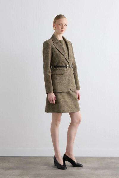 Gusto Beli Belted Wool Coat - Brown