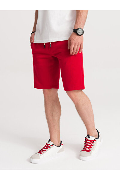 OMBRE Pánské kraťasy s kapsami - červené V7 OM-SRBS-0109 XXL