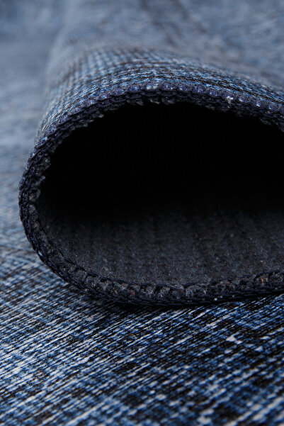 ARTLOOP Dorian Eskitme Desenli Dokuma Taban Dekoratif Lacivert Halı AL 138