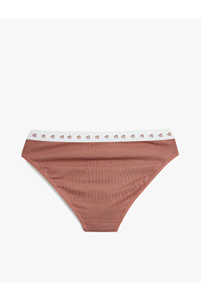 Koton Slip din bumbac imprimat cu model confortabil, cu detaliu inimă în talie