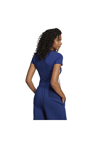 adidas Essentials 3 Stripes Slim Baby Women's Navy Blue Crew Neck T-Shirt