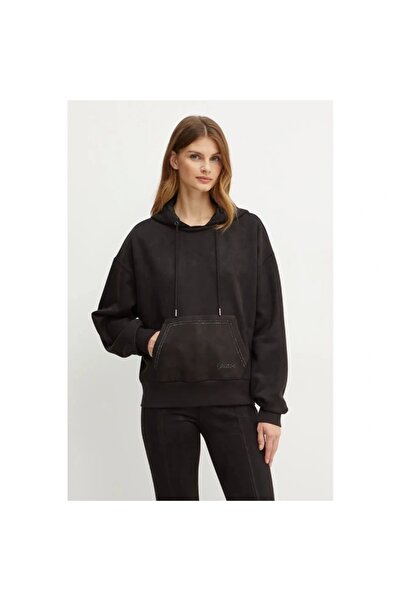 Guess Eco Kadın Siyah Scuba Sweatshirt W4BQ09KAUJ2-JBLK