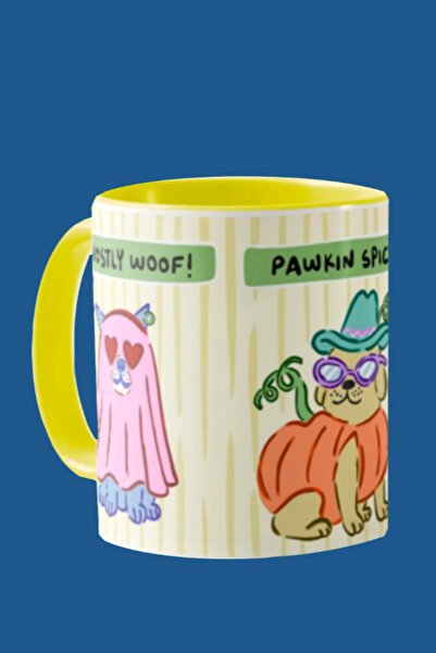 Hello Melody Design Halloween Dogs Mug - Halloween Themed Digital Printed Gift 330Cc