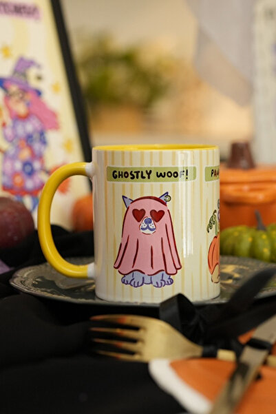 Hello Melody Design Halloween Dogs Mug - Halloween Themed Digital Printed Gift 330Cc