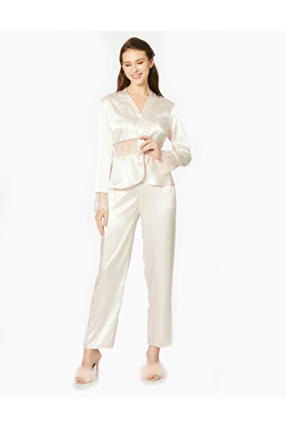 Mavelle İnci 6-Piece Bridal Dowry Set Satin Nightgown Dressing Gown Shorts Set Pajama Set with Slippers Gift