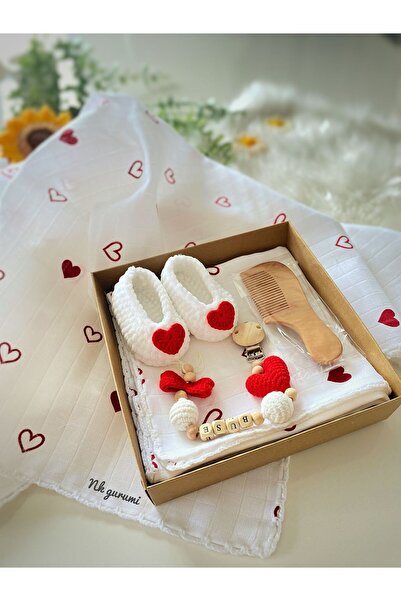 NK GURUMİ Amigurumi Emzik Askısı, Battaniyeli Set