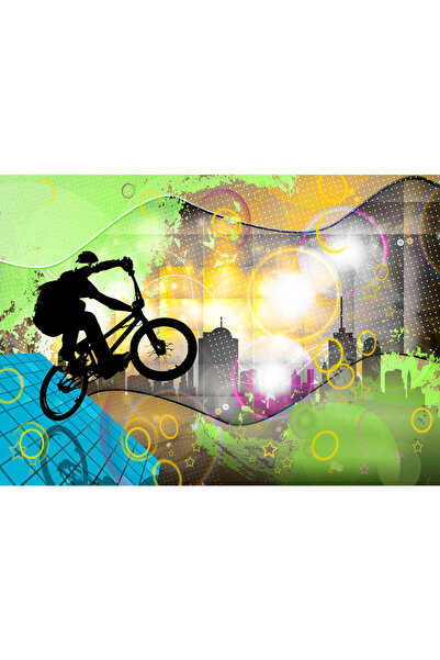 VIODESIGN Fototapet Copii, autoadeziv, Biciclist 3D, multicolor,80x120 cm CO301