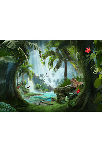 VIODESIGN Fototapet Copii, autoadeziv, Oaza Leopard , multicolor, 80x120 cm C...