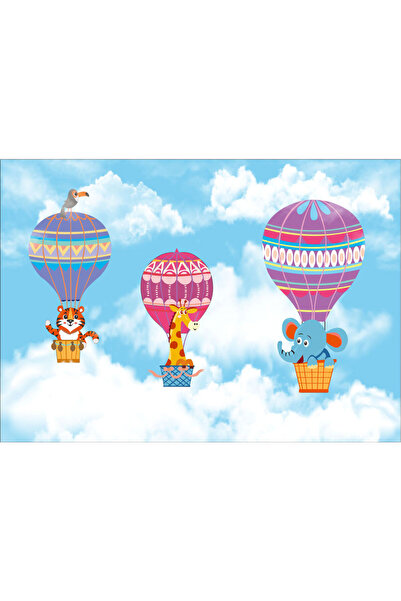 VIODESIGN Fototapet copii Animale in Balon, autoadeziv, 80x120 cm