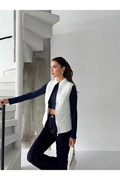 ABOUT US Ватирана сезонна жилетка с редовна кройка #4630