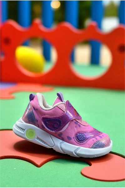 ALTUNTAŞ Kız Çocuk Erkek Çocuk Günlük Rahat Ev ve Dışarı Kreş Cırtlı Işıklı Spor Ayakkabı Sneaker
