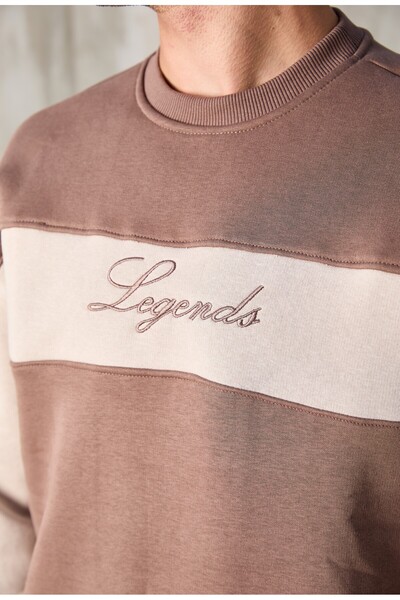 No Way Ανδρικό φούτερ με λαιμόκοψη διπλό χρώμα επένδυση fleece