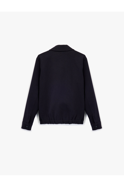 Koton Slim Fit Cep Detaylı Uzun Kollu Fermuarlı Gömlek Yaka Mevsimlik Ceket
