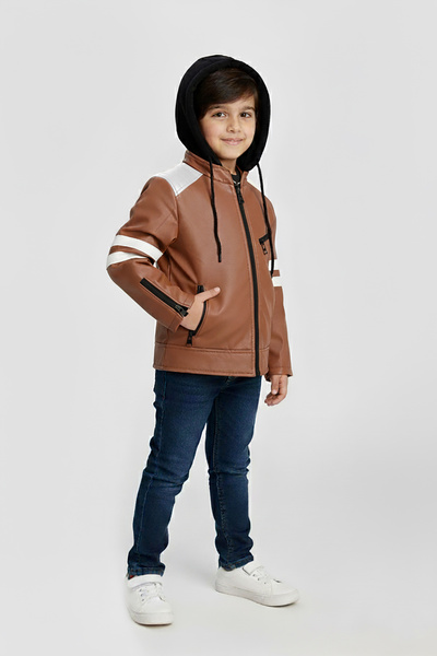 Go Veform piele artificială cu glugă detașabilă din bumbac pieptănat