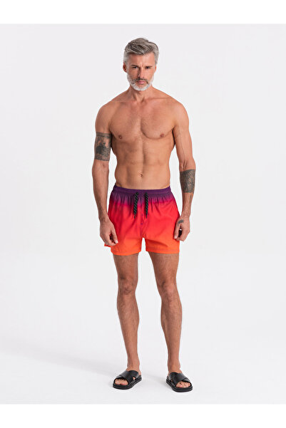 OMBRE Pánské plavky s efektem - oranžové V17 OM-SRBS-0125 XL