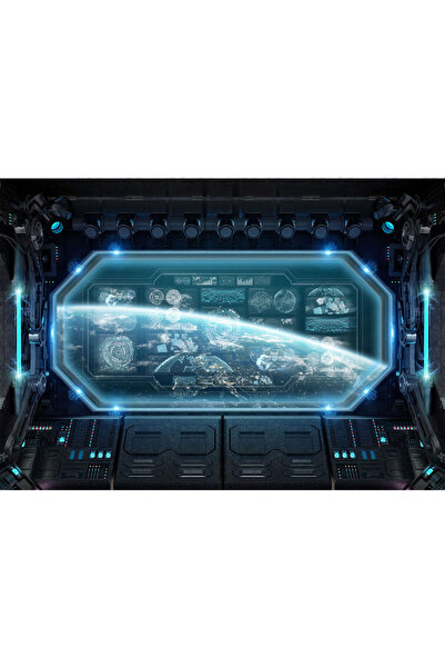 VIODESIGN Fototapet Copii, autoadeziv, Interior Nava Spatiala Pamant Statisti...