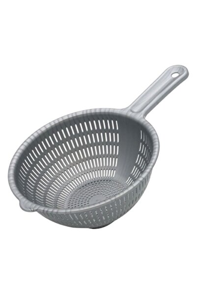 SHOPIENS Пластмасова цедка с дръжка Shopiens, 21 см, сива