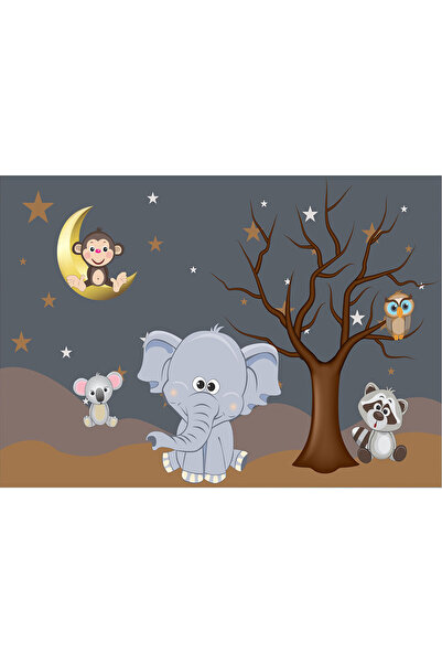 VIODESIGN Fototapet copii Animale in Noapte, autoadeziv, 80x120 cm