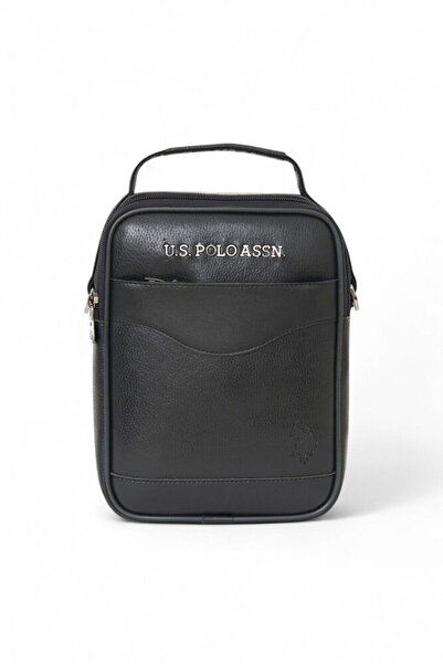 U.S. Polo Assn. Geantă neagră pentru bărbați cu detaliu logo PLCPR25045