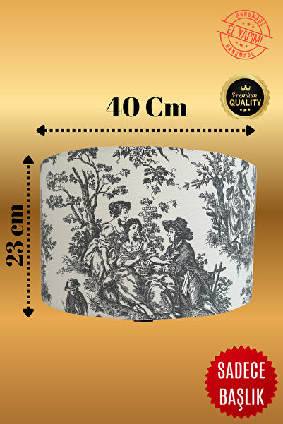 APCASADECOR Vintage Toile de Jouy Desenli Lambader Başlığı