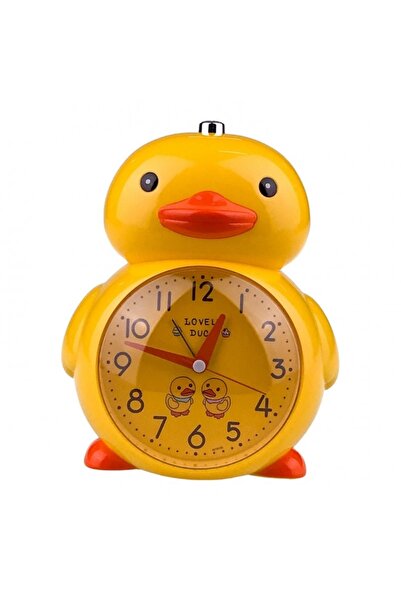 velve Ceas de masa decorativ, cu functii, aspect boboc de rata, Galben, 14x18 cm, Galben