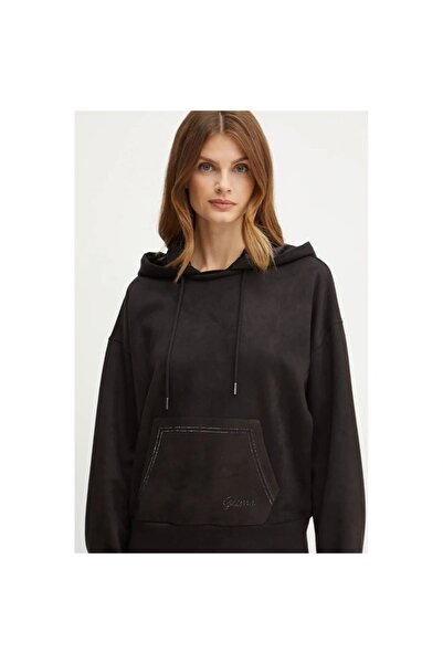 Guess Eco Kadın Siyah Scuba Sweatshirt W4BQ09KAUJ2-JBLK