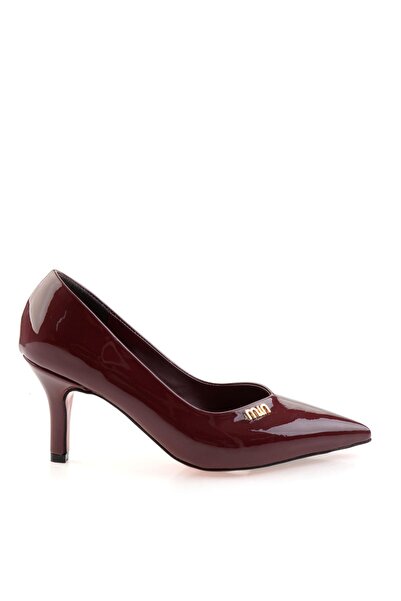 Bambi Bordo Kadın Klasik Topuklu Ayakkabı K01231461298