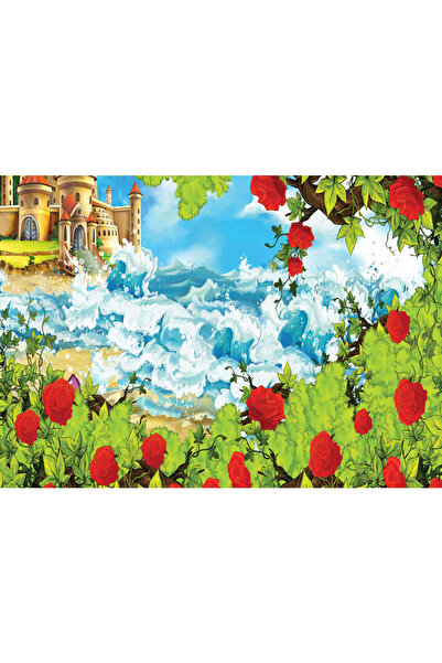 VIODESIGN Fototapet Copii, autoadeziv, Castel si Trandafiri , multicolor, 80x...