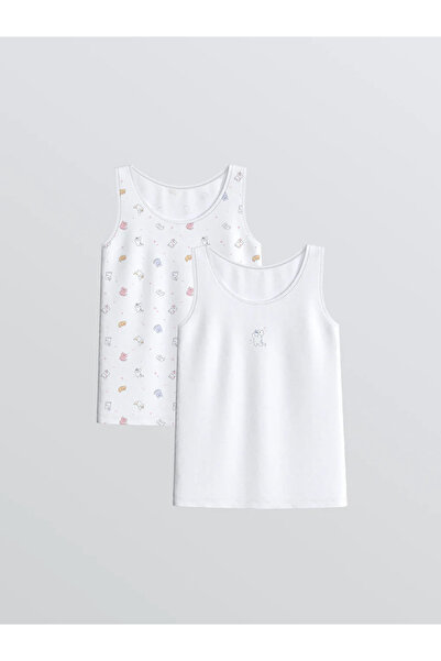LC Waikiki Lcw Kidswhite Crew Neck Girls' Tank Top 2-Pack