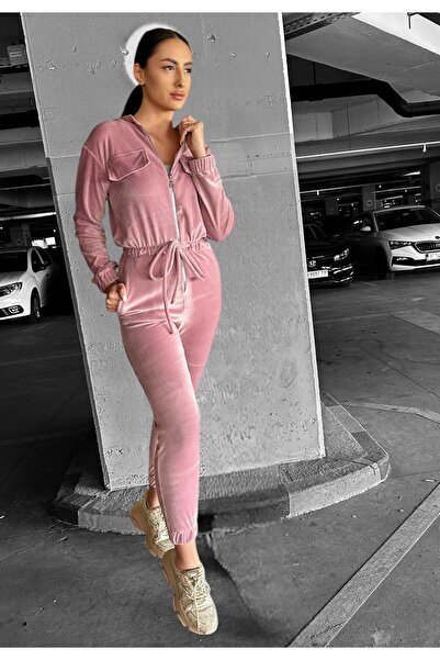 BiaBella Powder pink velvet jumpsuit