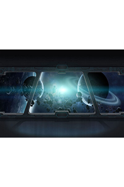 VIODESIGN Fototapet Copii, autoadeziv, Interior Nava Spatiala Saturn, multico...