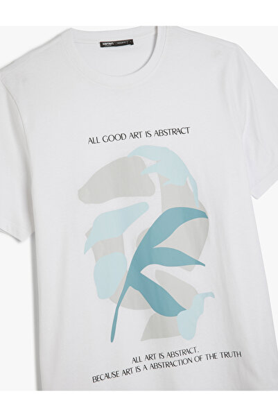 Koton Short Sleeve Crew Neck Regular Fit Cotton Printed T-Shirt