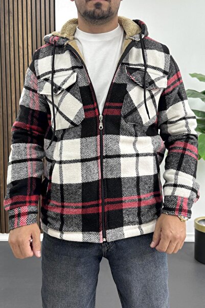 Edwox Мъжка яке с качулка и подплата от флийс, бяло Edw418