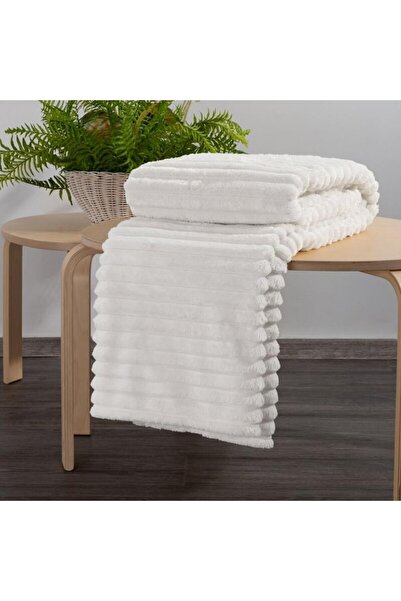 OEM Patura alba, 70x160cm, 100% poliester, 300 GSM